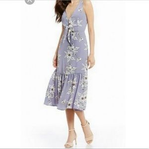 Gianni Bini Tie Front Floral Midi Dress